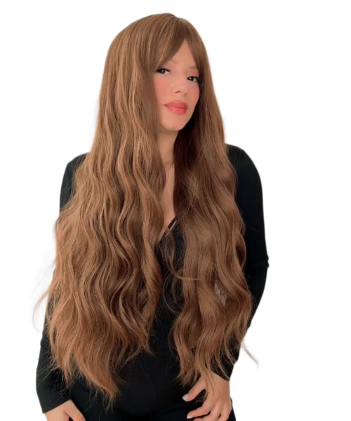 Peluca Rubio Miel en Capas con Flequillo -1 Peluca clásica seminatural